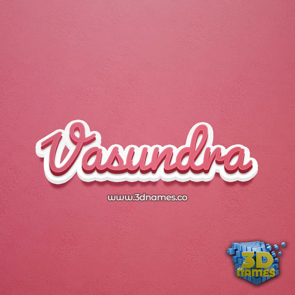 vasundra in Red Scribble style - 3D name wallpaper