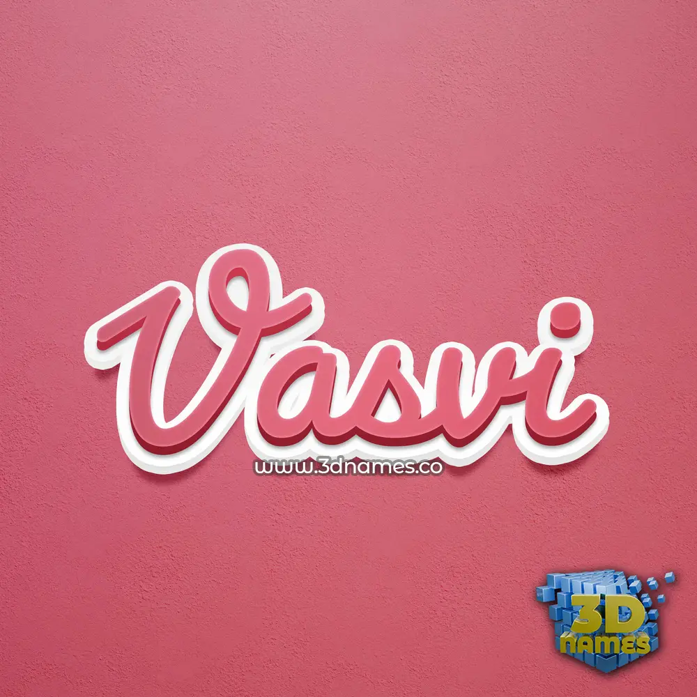 vasvi in Red Scribble style - 3D name wallpaper