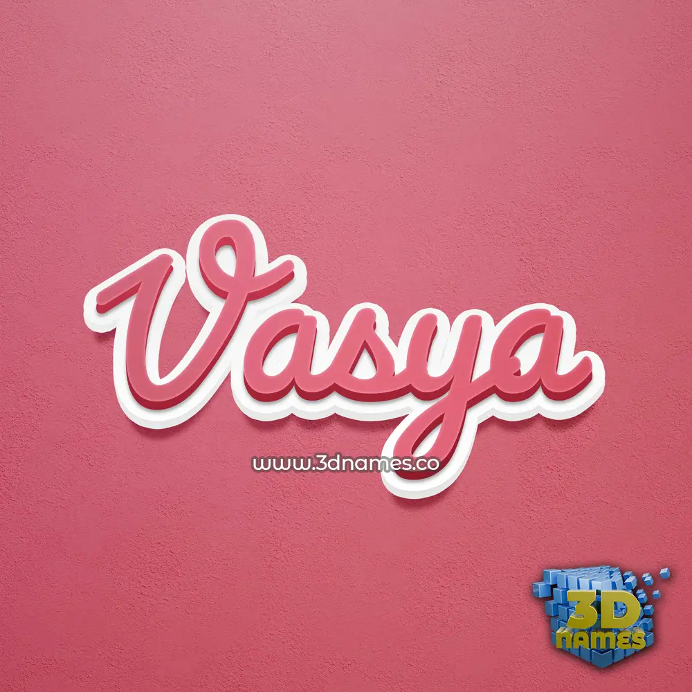 vasya in Red Scribble style - 3D name wallpaper