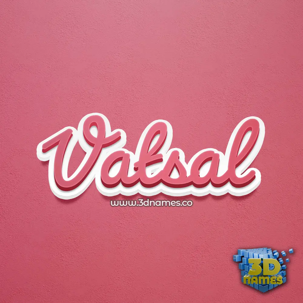 vatsal in Red Scribble style - 3D name wallpaper