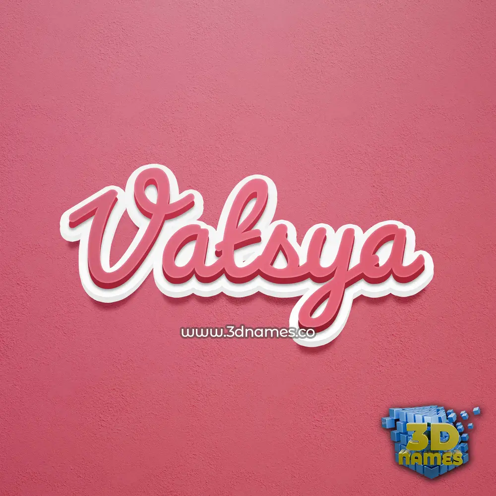 vatsya in Red Scribble style - 3D name wallpaper