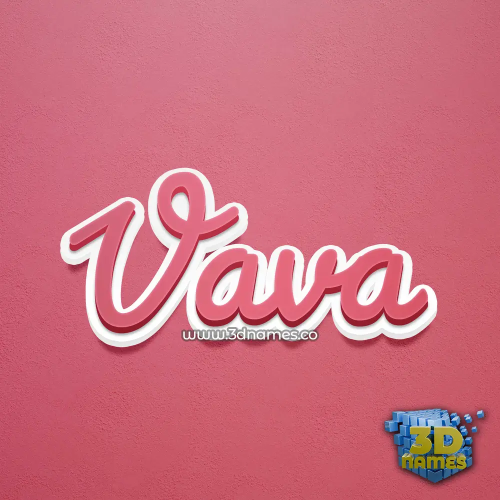 vava in Red Scribble style - 3D name wallpaper