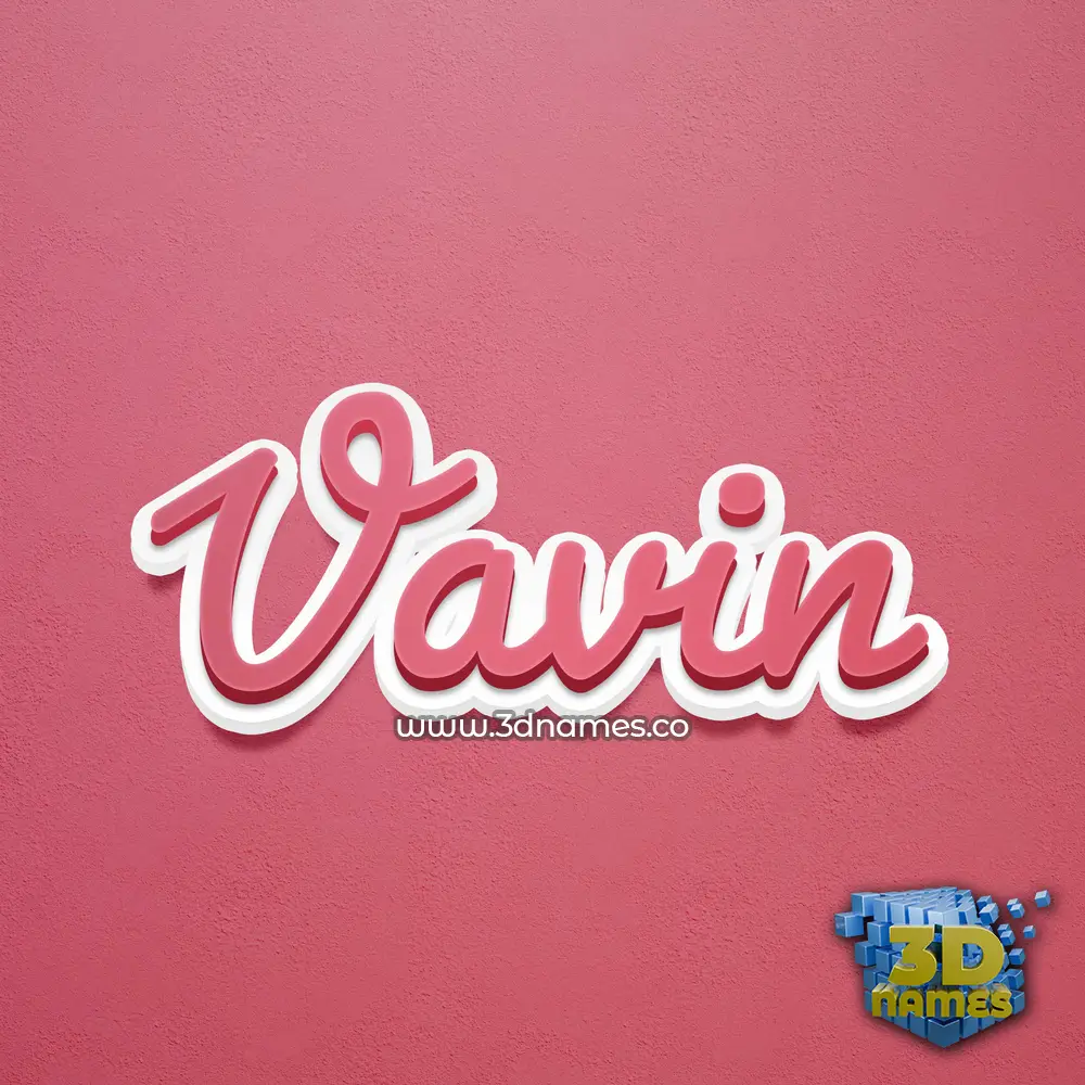vavin in Red Scribble style - 3D name wallpaper