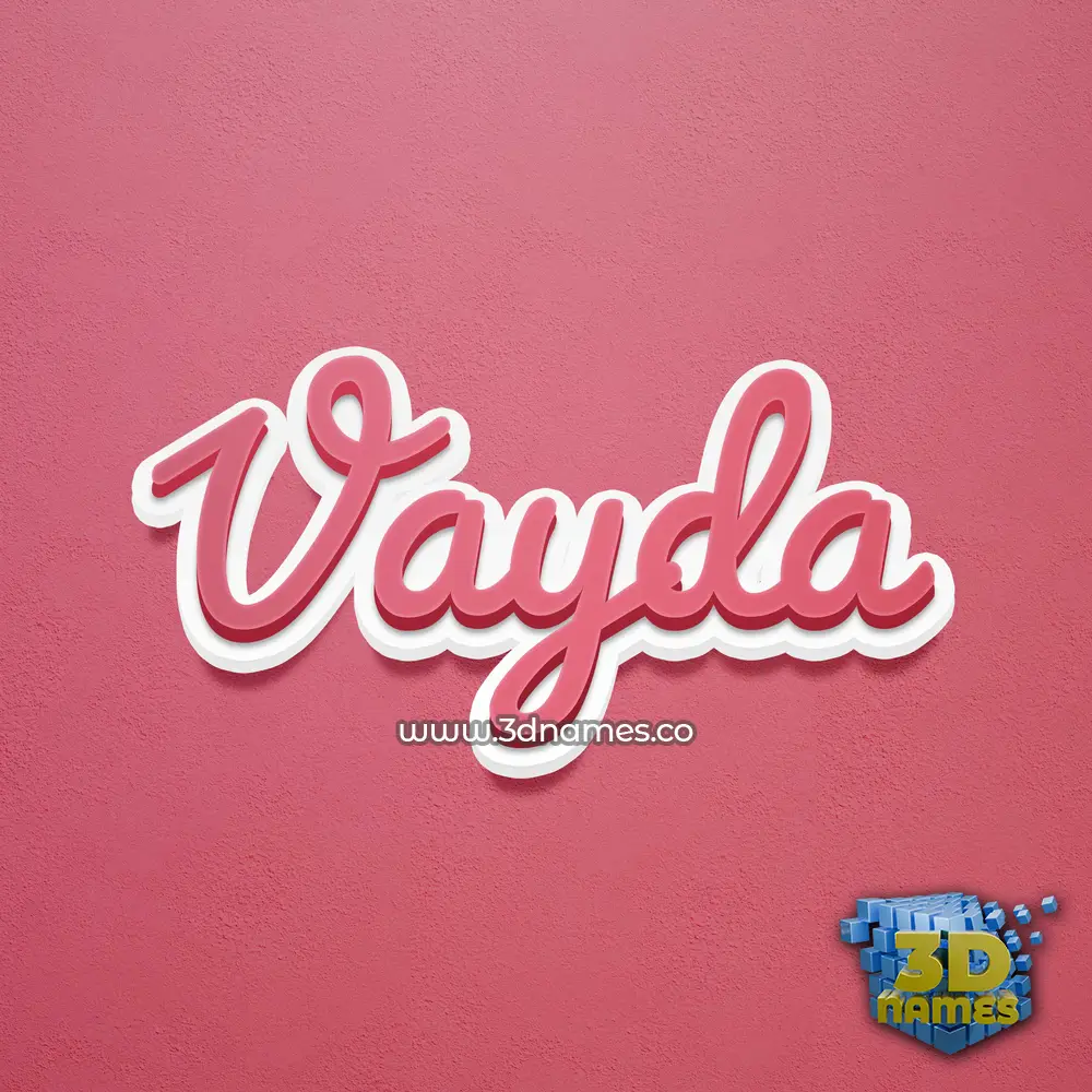 vayda in Red Scribble style - 3D name wallpaper