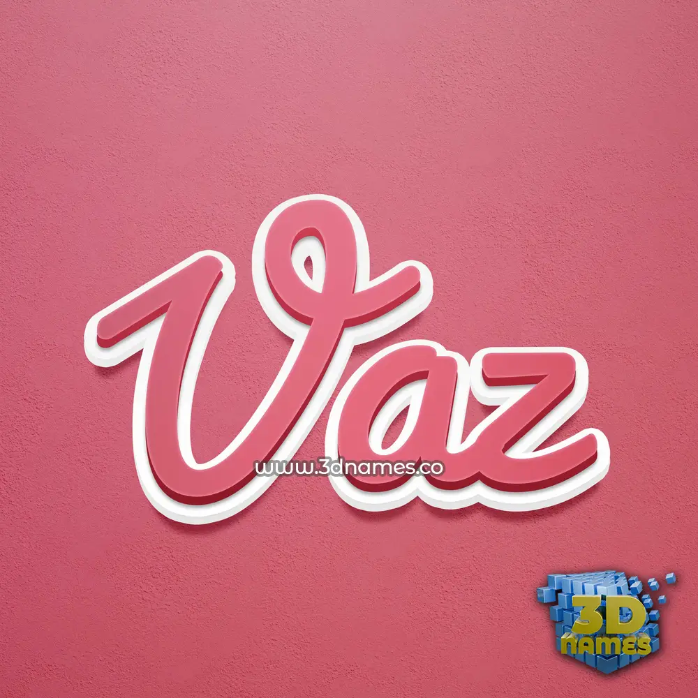 vaz in Red Scribble style - 3D name wallpaper