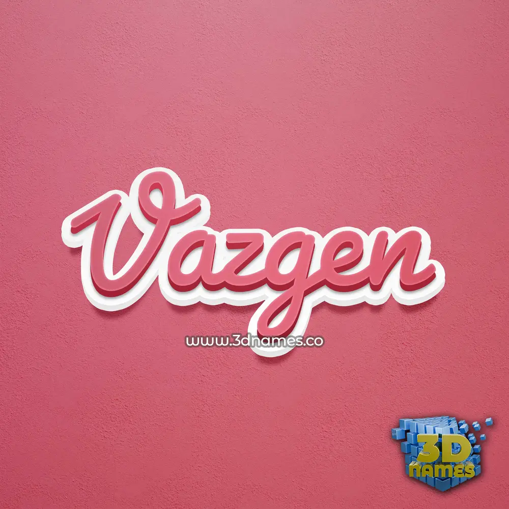 vazgen in Red Scribble style - 3D name wallpaper