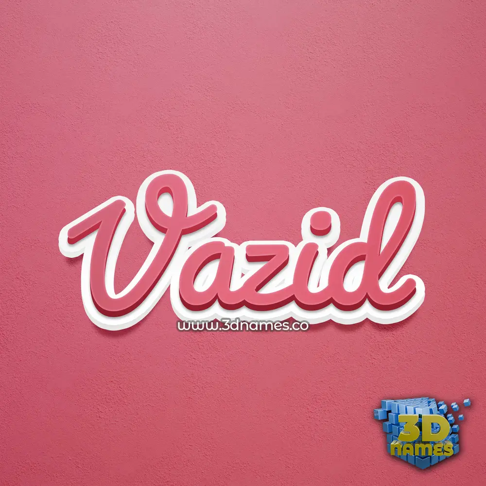vazid in Red Scribble style - 3D name wallpaper