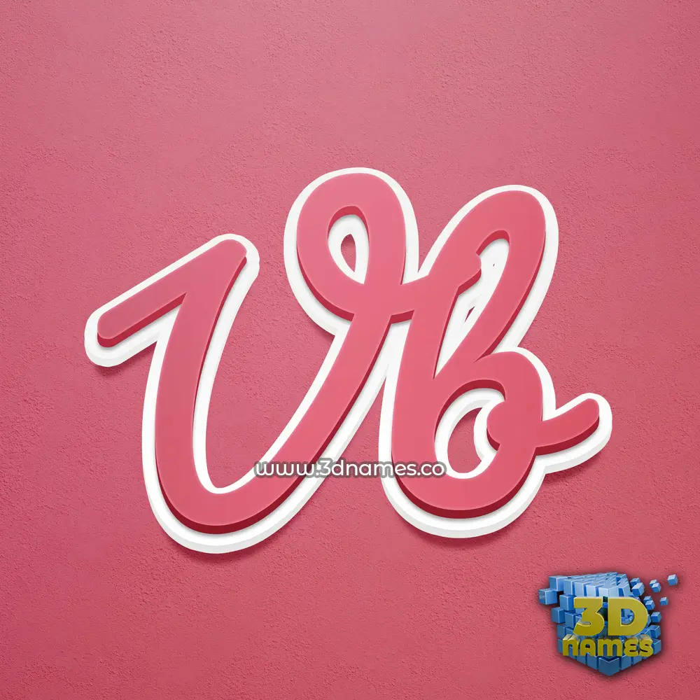 vb in Red Scribble style - 3D name wallpaper
