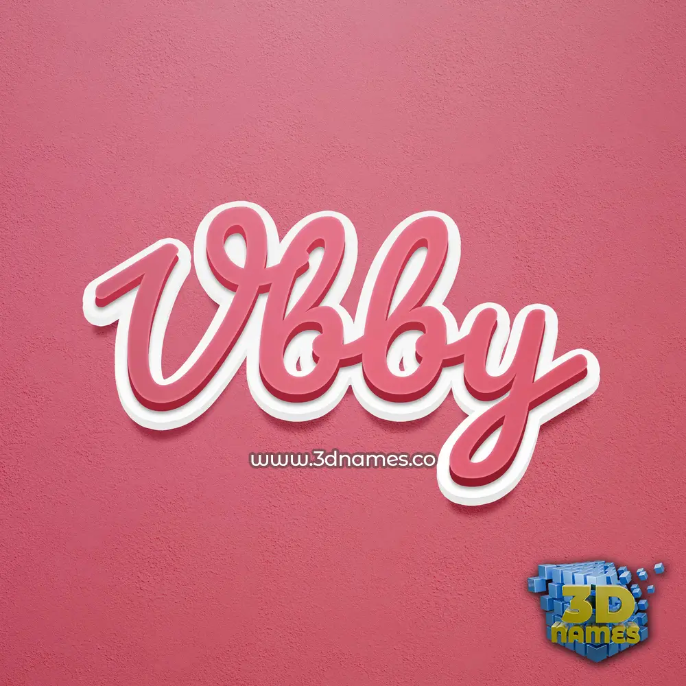vbby in Red Scribble style - 3D name wallpaper
