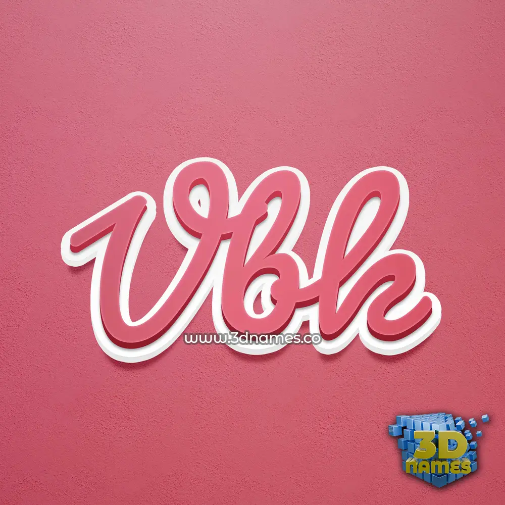 vbk in Red Scribble style - 3D name wallpaper