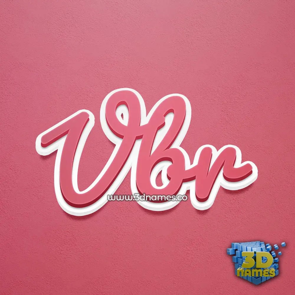 vbr in Red Scribble style - 3D name wallpaper