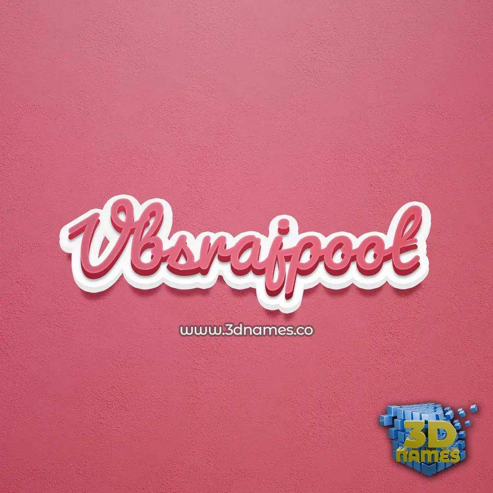 vbsrajpoot in Red Scribble style - 3D name wallpaper