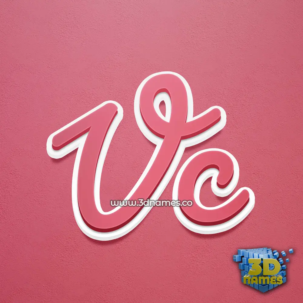 vc in Red Scribble style - 3D name wallpaper