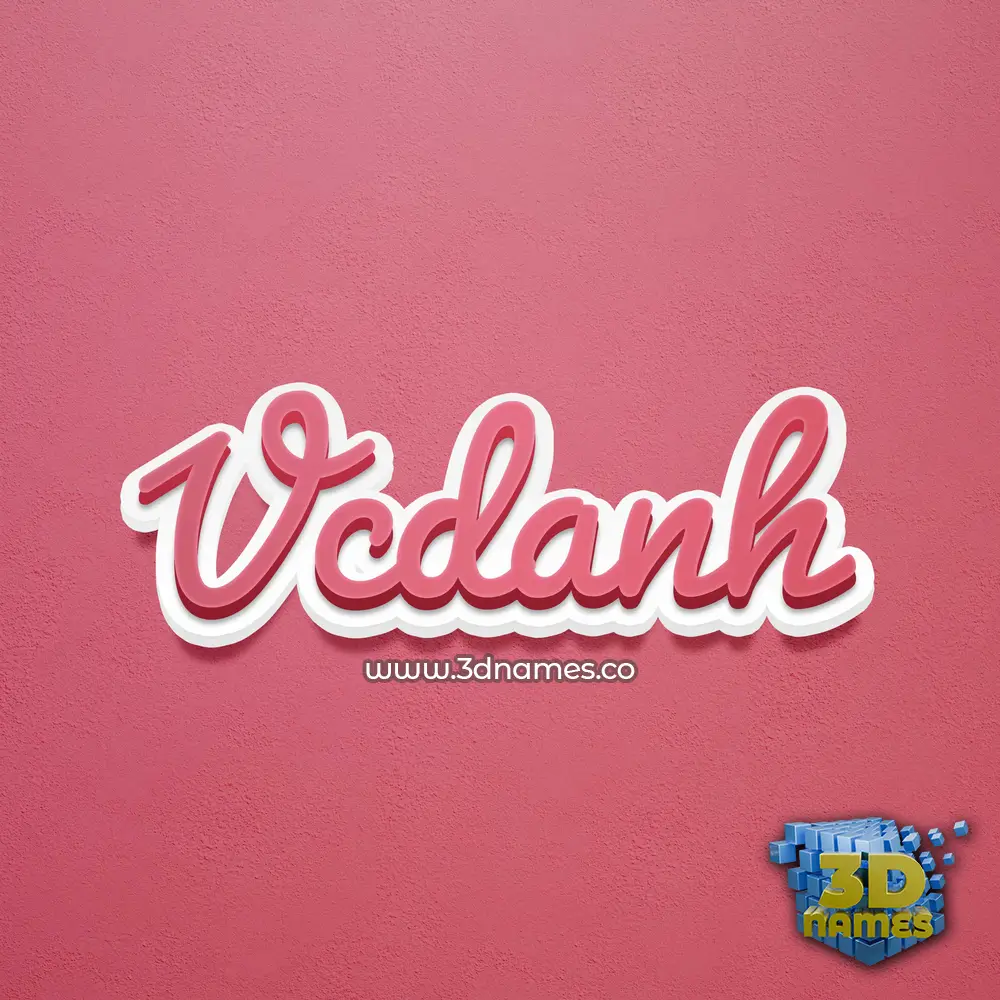 vcdanh in Red Scribble style - 3D name wallpaper
