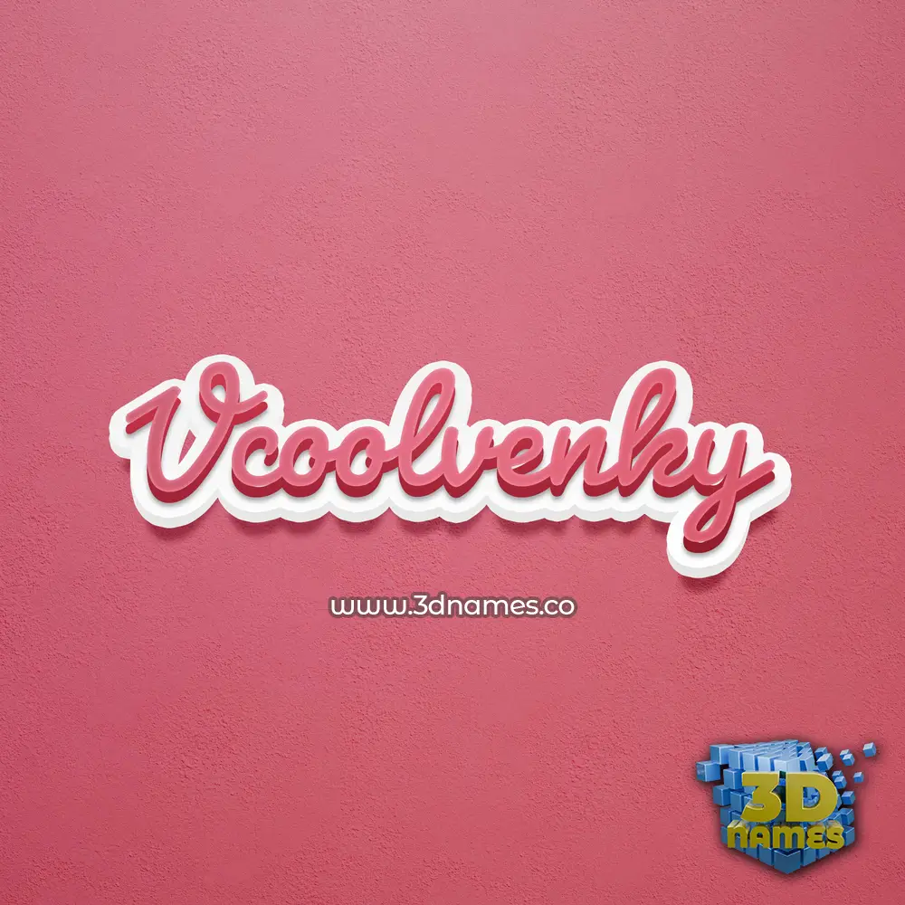 vcoolvenky in Red Scribble style - 3D name wallpaper