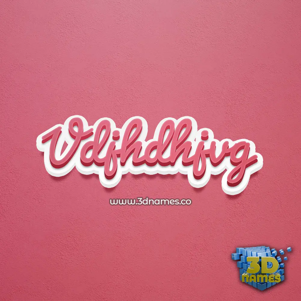 vdjhdhjvg in Red Scribble style - 3D name wallpaper