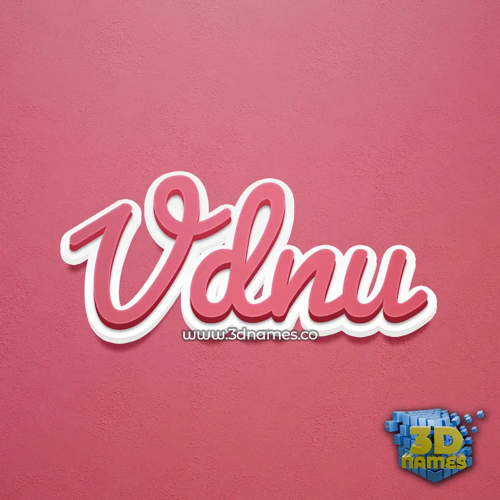vdnu in Red Scribble style - 3D name wallpaper