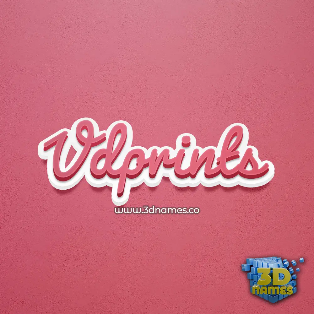 vdprints in Red Scribble style - 3D name wallpaper