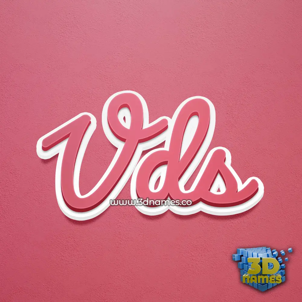 vds in Red Scribble style - 3D name wallpaper