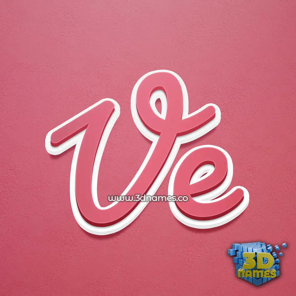 ve in Red Scribble style - 3D name wallpaper