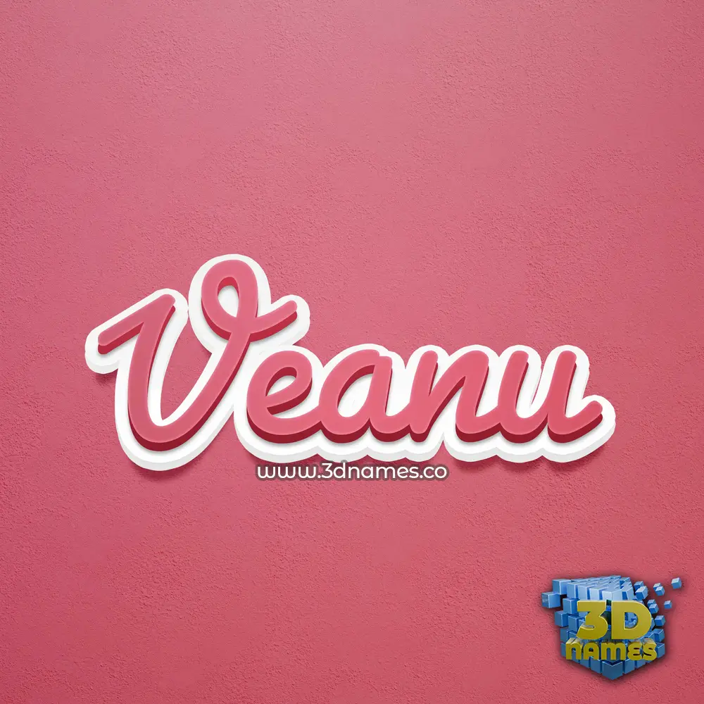 veanu in Red Scribble style - 3D name wallpaper