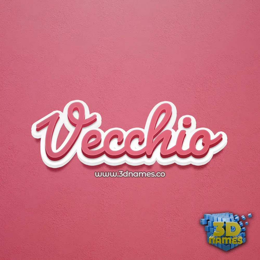 vecchio in Red Scribble style - 3D name wallpaper