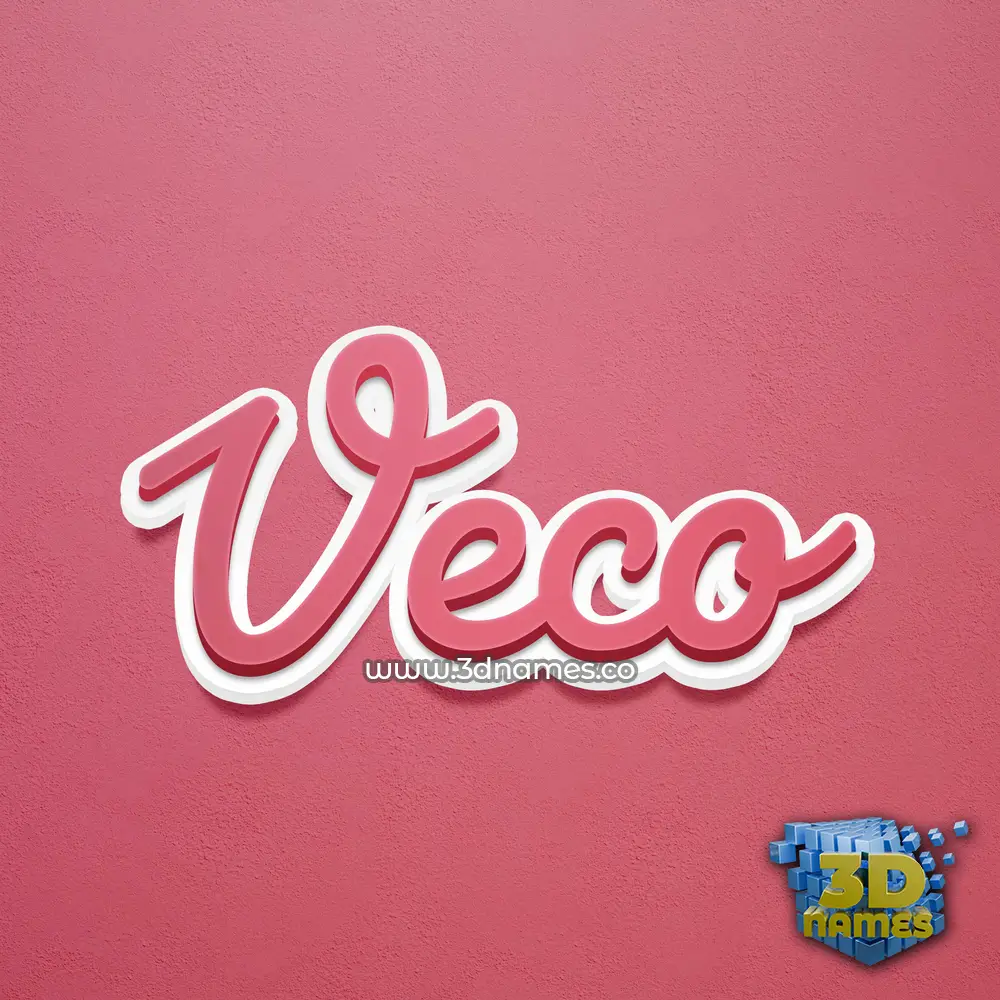 veco in Red Scribble style - 3D name wallpaper