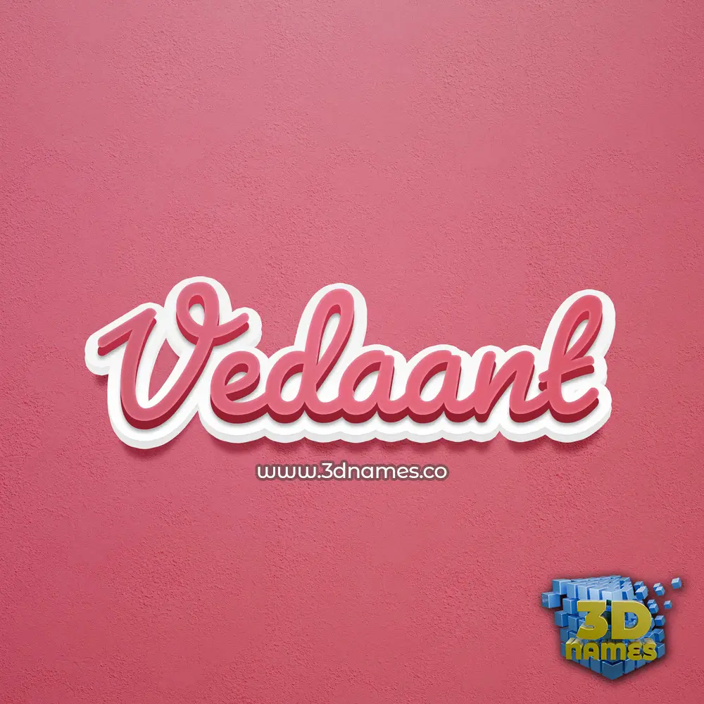vedaant in Red Scribble style - 3D name wallpaper