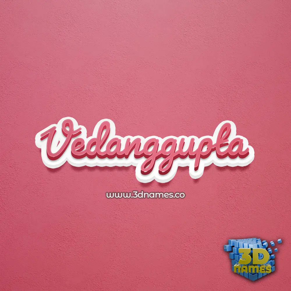 vedanggupta in Red Scribble style - 3D name wallpaper
