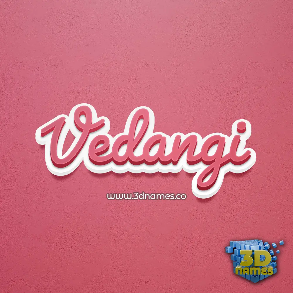 vedangi in Red Scribble style - 3D name wallpaper