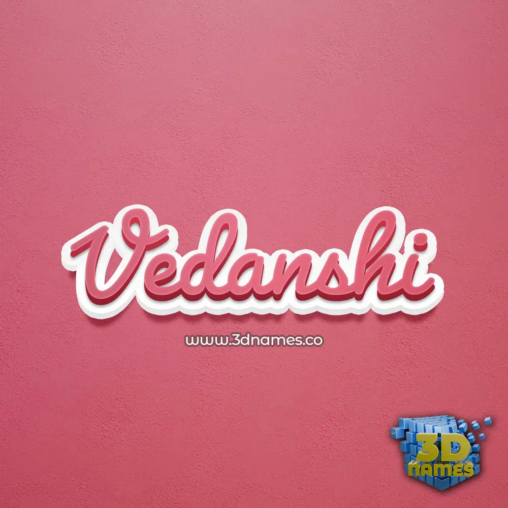 vedanshi in Red Scribble style - 3D name wallpaper