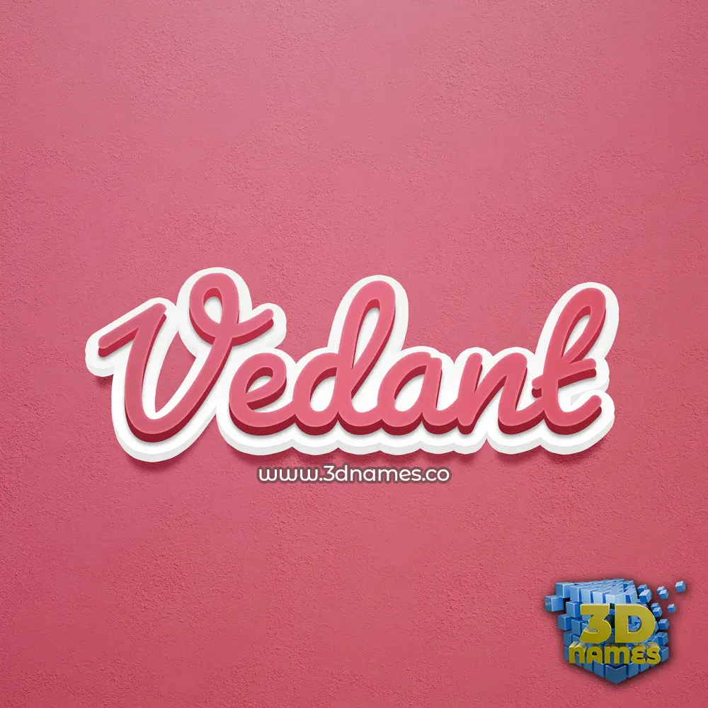 vedant in Red Scribble style - 3D name wallpaper