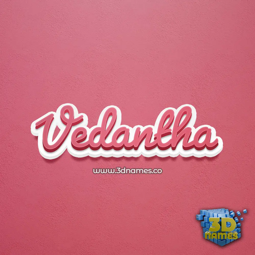 vedantha in Red Scribble style - 3D name wallpaper
