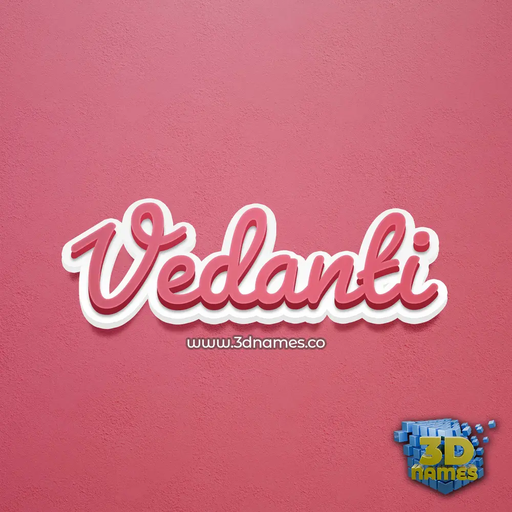 vedanti in Red Scribble style - 3D name wallpaper