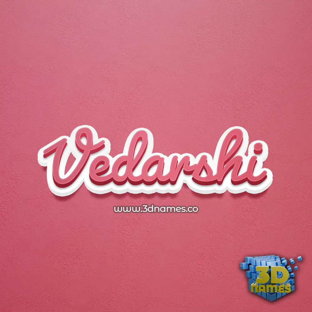 vedarshi in Red Scribble style - 3D name wallpaper