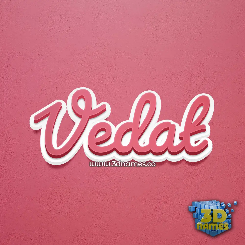 vedat in Red Scribble style - 3D name wallpaper