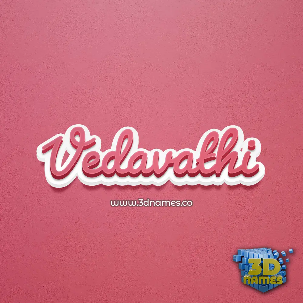 vedavathi in Red Scribble style - 3D name wallpaper