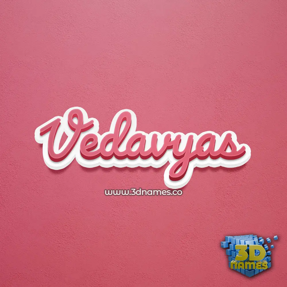 vedavyas in Red Scribble style - 3D name wallpaper
