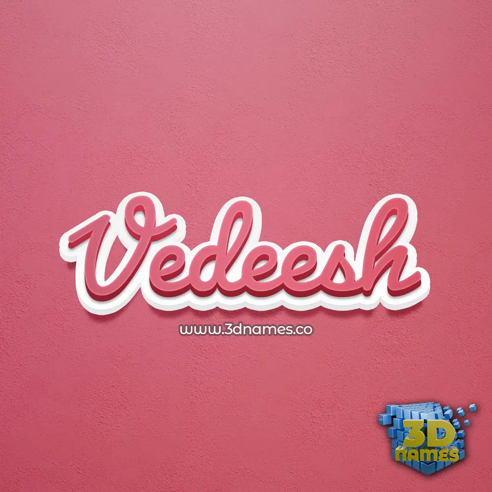 vedeesh in Red Scribble style - 3D name wallpaper
