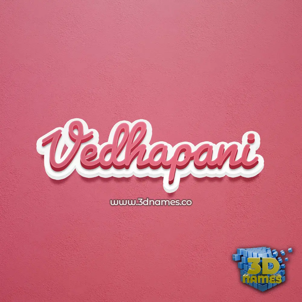 vedhapani in Red Scribble style - 3D name wallpaper