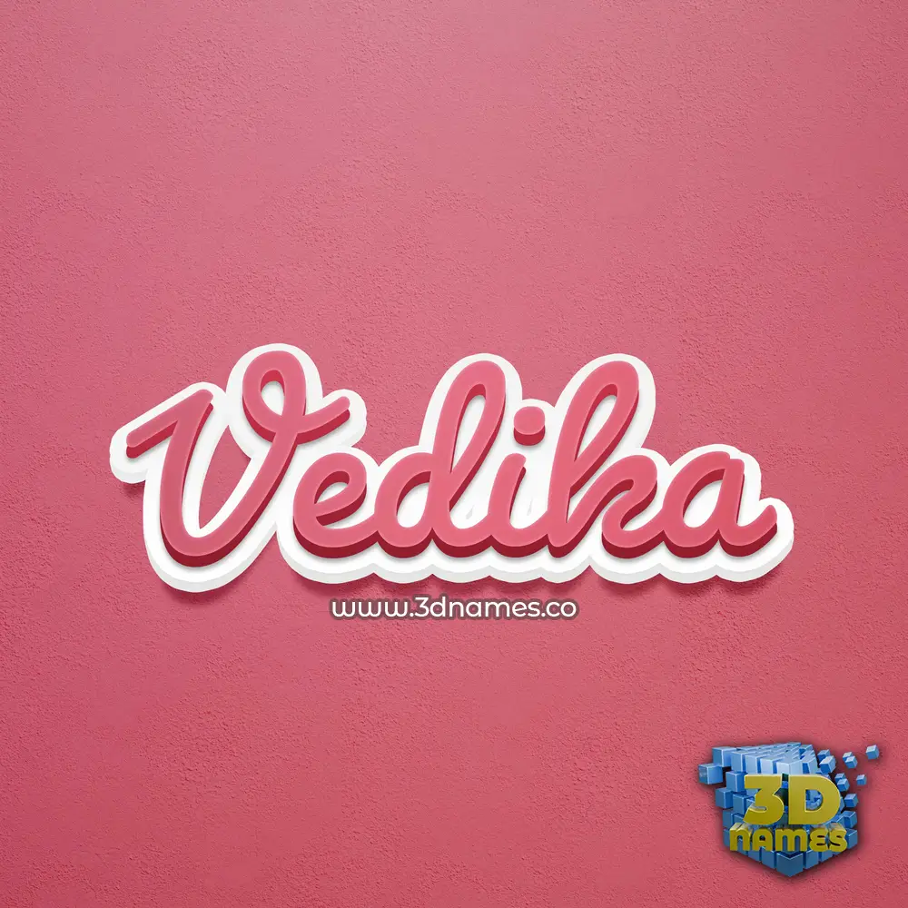vedika in Red Scribble style - 3D name wallpaper