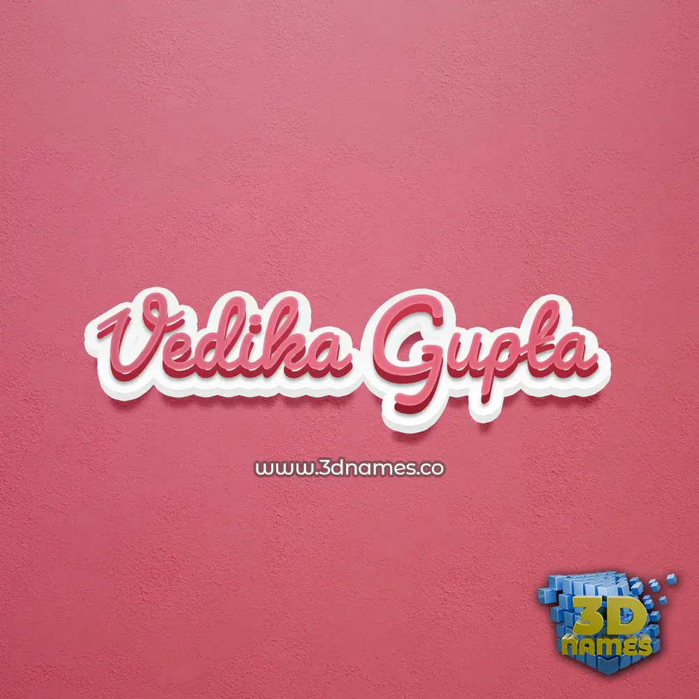 vedika gupta in Red Scribble style - 3D name wallpaper
