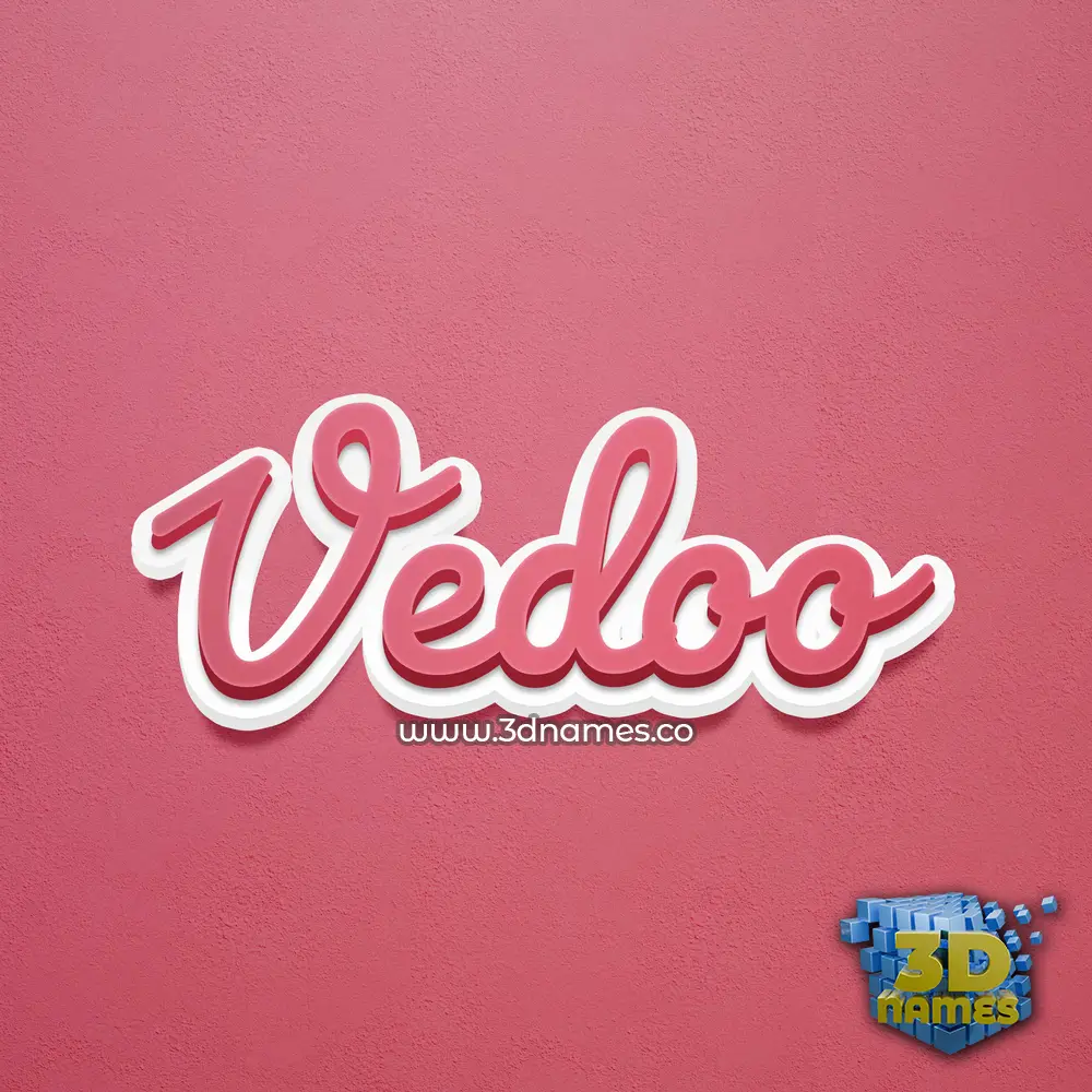 vedoo in Red Scribble style - 3D name wallpaper
