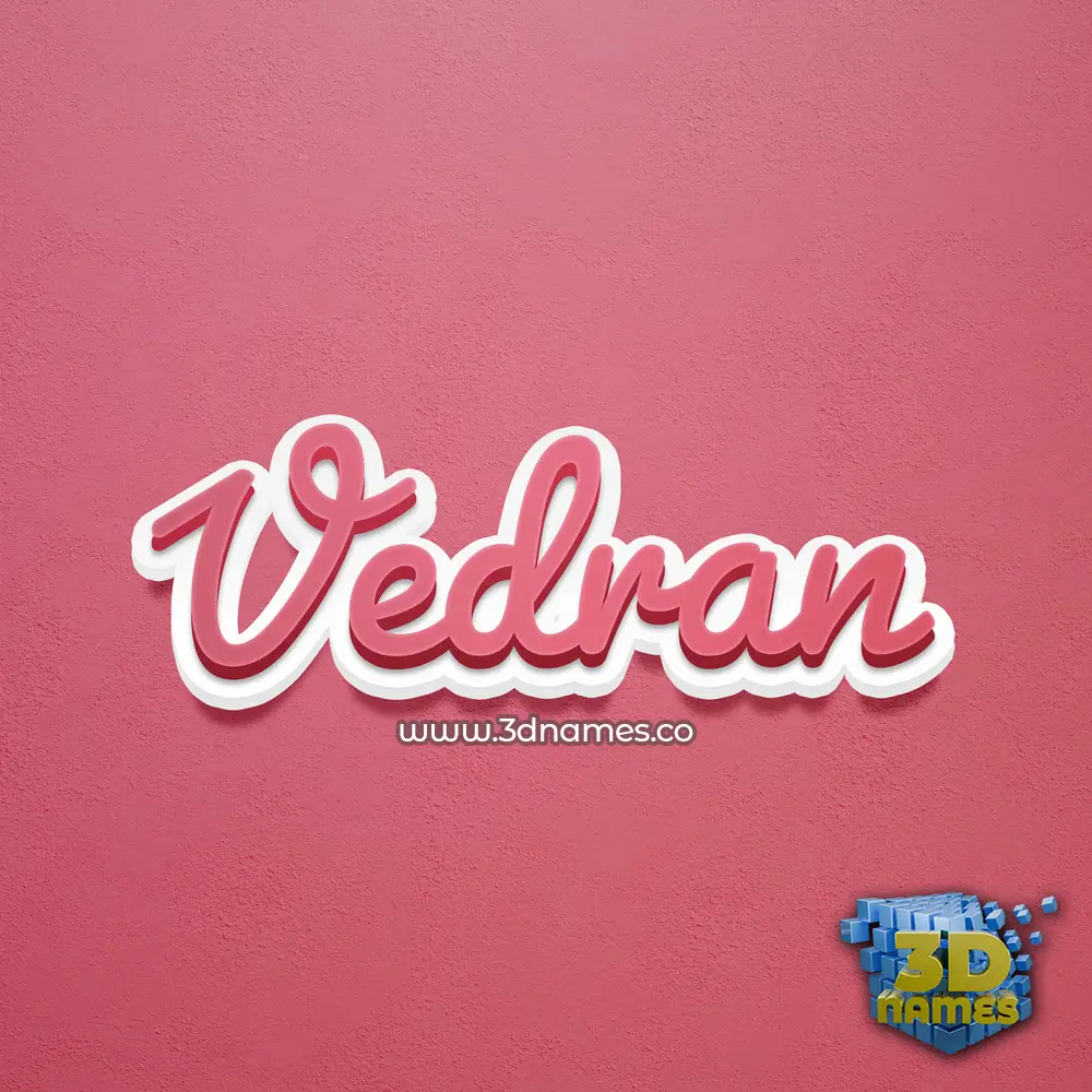 vedran in Red Scribble style - 3D name wallpaper