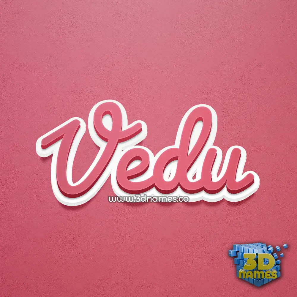 vedu in Red Scribble style - 3D name wallpaper
