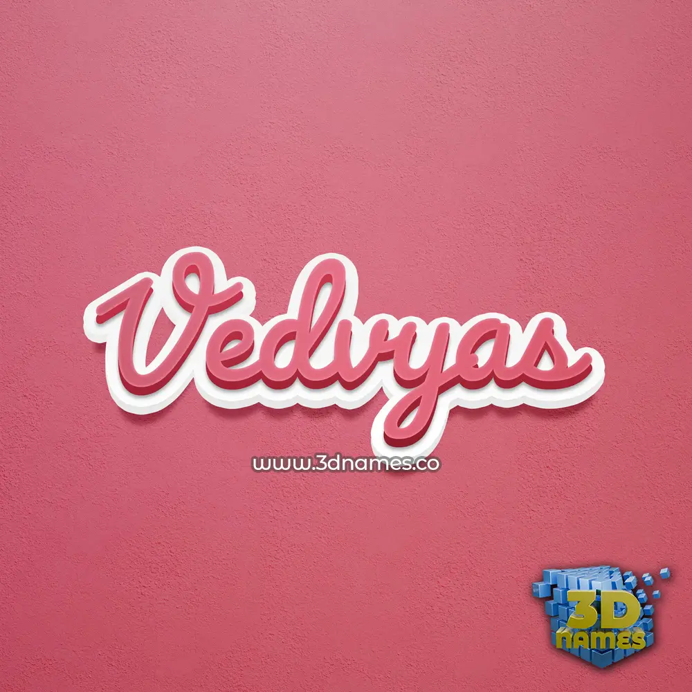 vedvyas in Red Scribble style - 3D name wallpaper