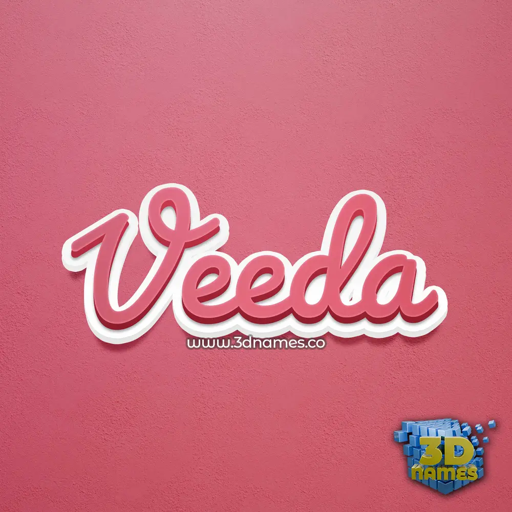 veeda in Red Scribble style - 3D name wallpaper