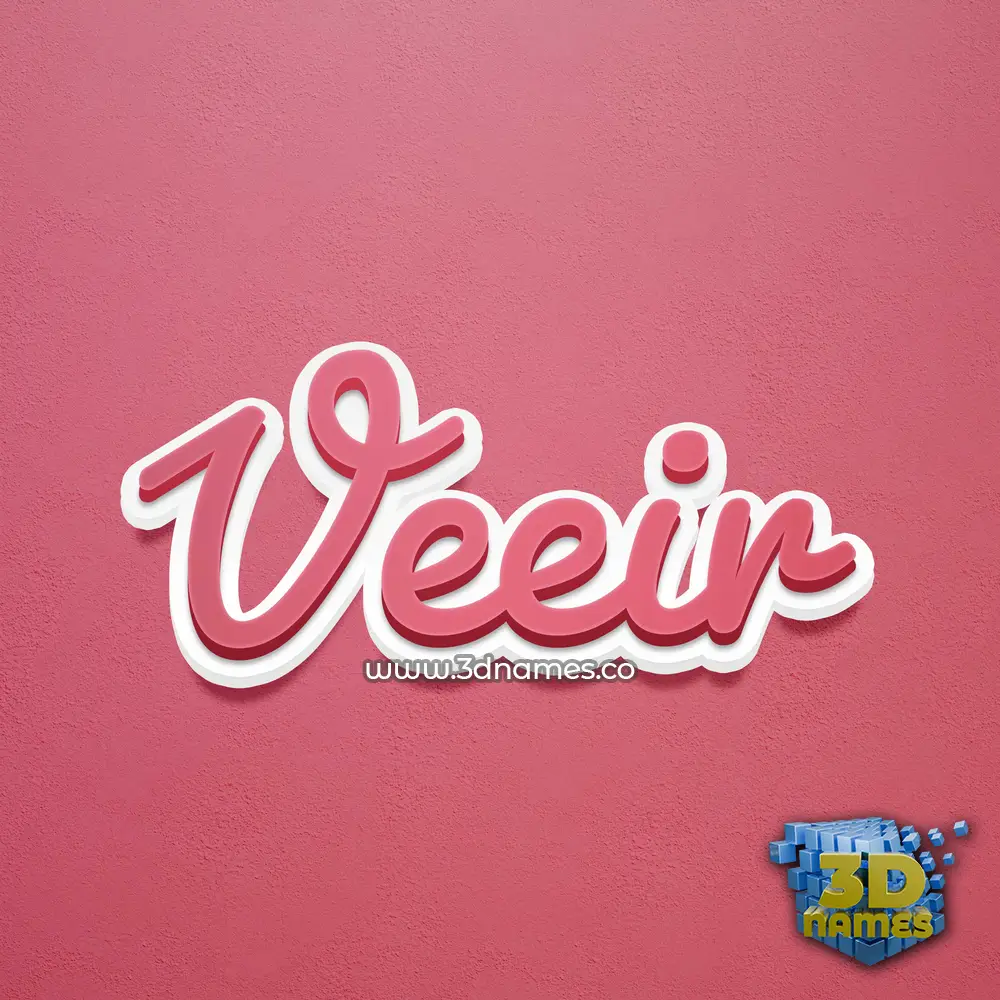 veeir in Red Scribble style - 3D name wallpaper
