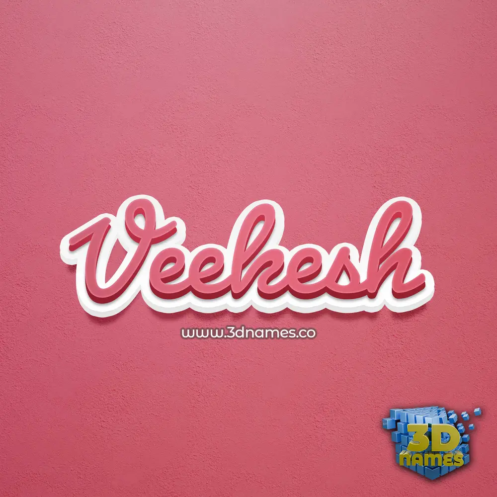 veekesh in Red Scribble style - 3D name wallpaper