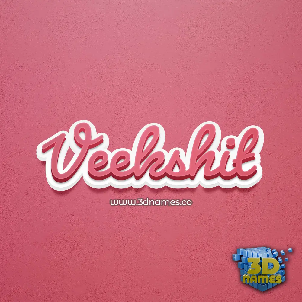 veekshit in Red Scribble style - 3D name wallpaper